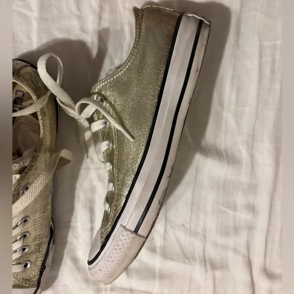 Converse Gold and White Sneakers - Picture 8 of 11